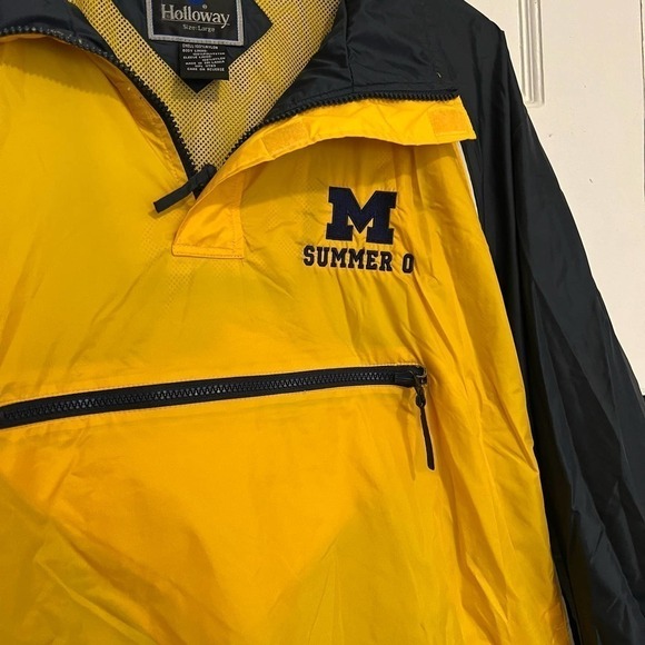 HOLLOWAY Yellow and Blue Pullover RACERS Jacket L - Picture 10 of 12